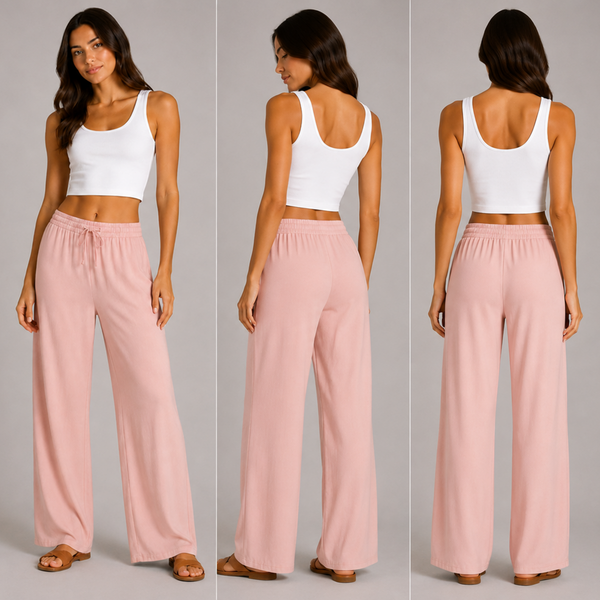 Ladies Easy Care Wide Leg Palazzo Trousers