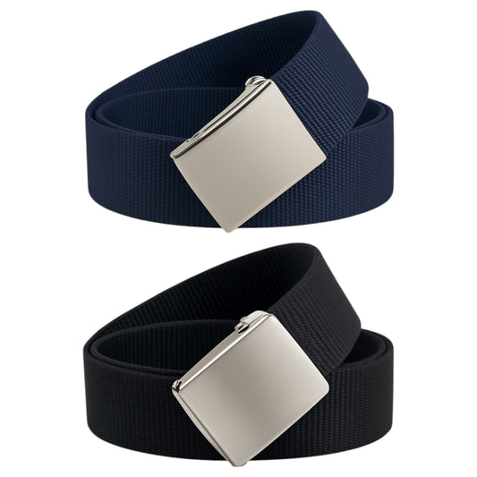 Nicky Adams black or navy ratchet buckle belt with silver buckle
