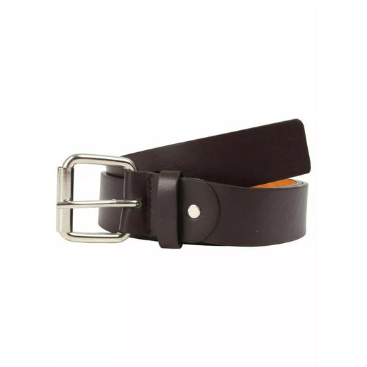 Men's Nicky Adams 1 inch brown  leather belt with silver buckle