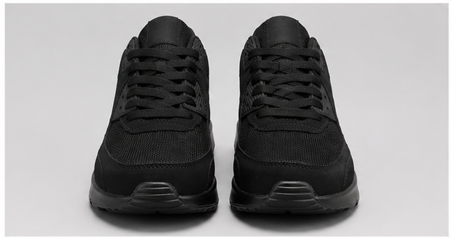 Mens Air Cushion Trainers Black Running Walking Sports Gym Casual Shoes