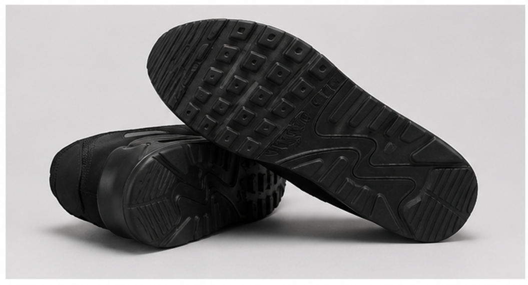 Mens Air Cushion Trainers Black Running Walking Sports Gym Casual Shoes