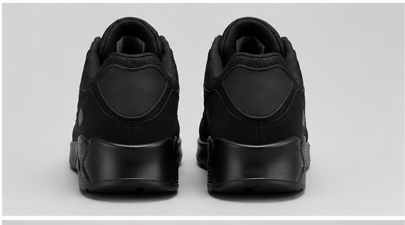 Mens Air Cushion Trainers Black Running Walking Sports Gym Casual Shoes