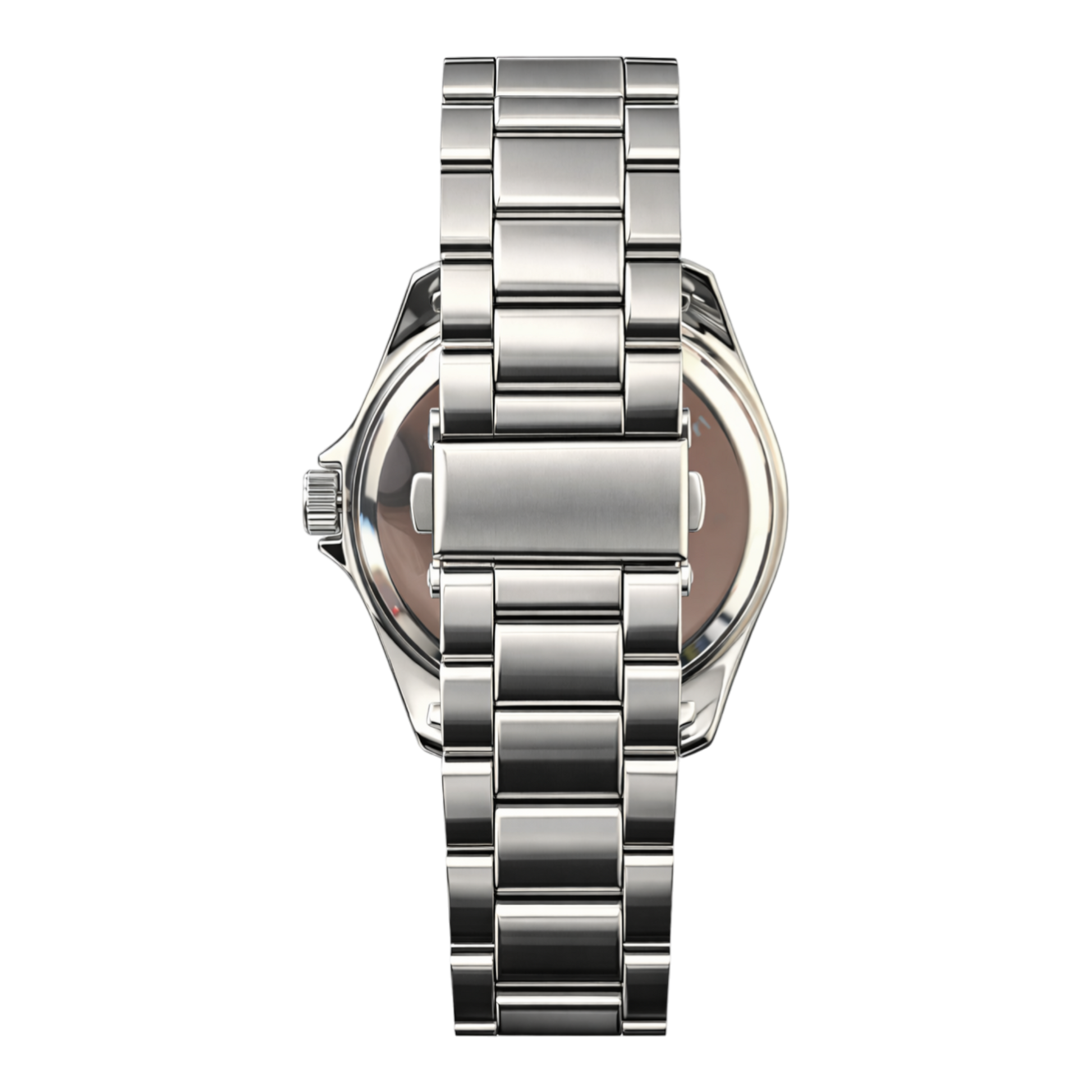 Christin Lars silver watch with sage green dial and stainless steel bracelet