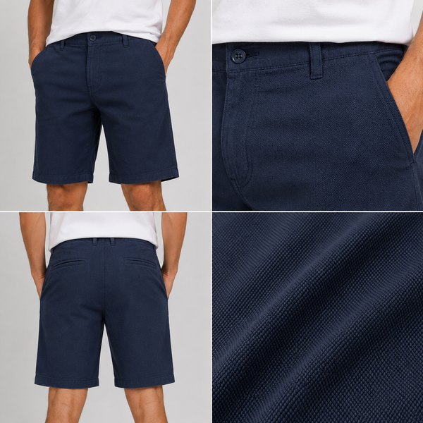 Men’s Navy Cotton Stretch Twill Shorts