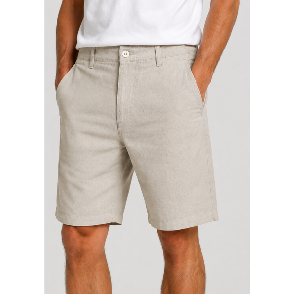 Men’s Stone Beige Cotton Stretch Twill Shorts