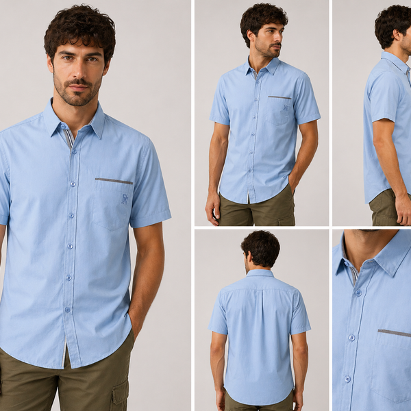 Men's JDN Branded Easy Care Classic Shirt (Blue)