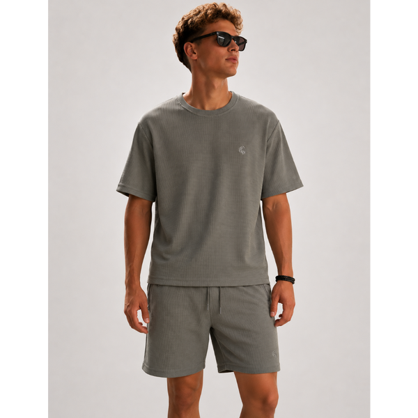 Men's JDN Textured Co-Ord Set - Grey