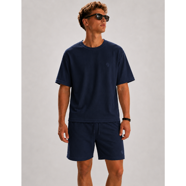 Men's JDN Textured Co-Ord Set - Navy