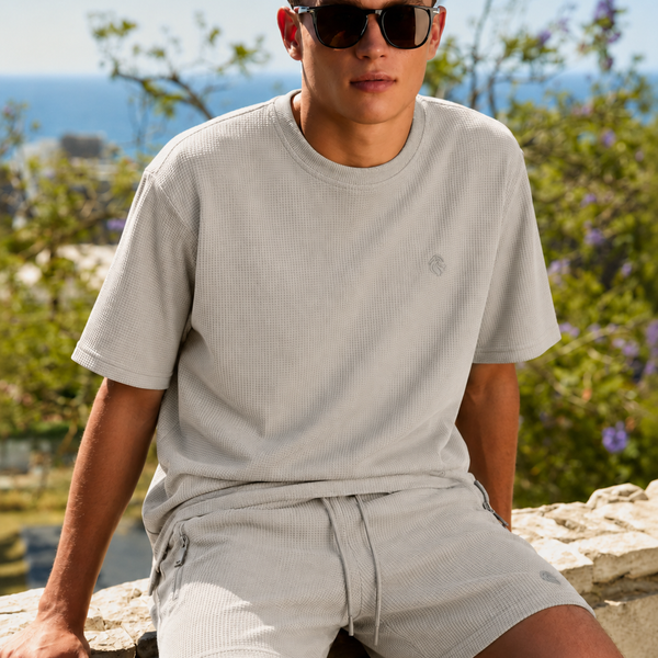 Men's JDN Textured Co-Ord Set - Stone