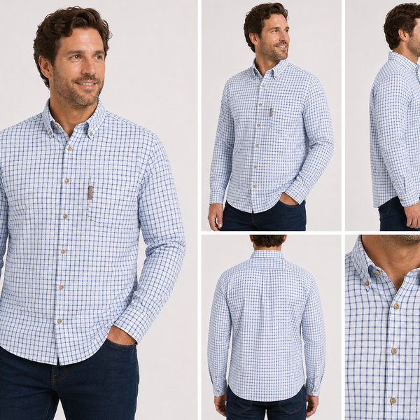 Men's Nicky Adams Branded Tattersall Shirt (Navy)