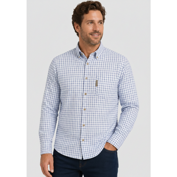 Men's Nicky Adams Branded Tattersall Shirt (Navy)