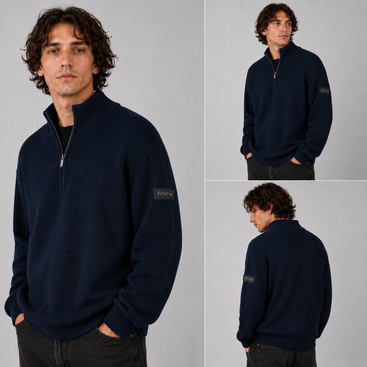Men's Noble Quarter Zip Knitted Jumper