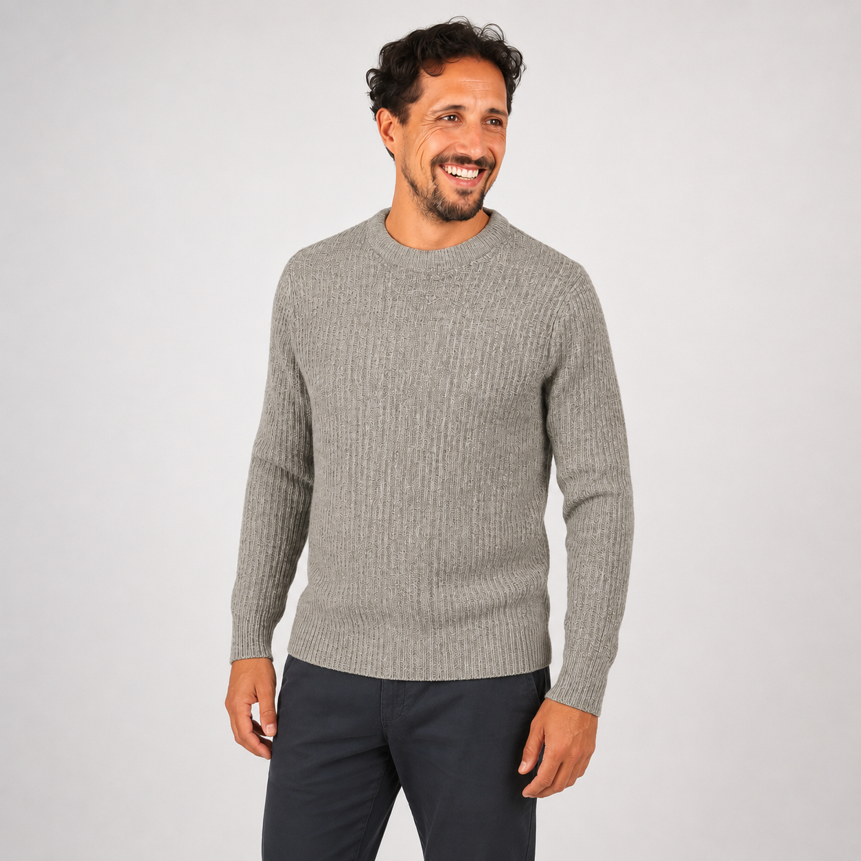 Men's Textured Chunky Knit Jumper