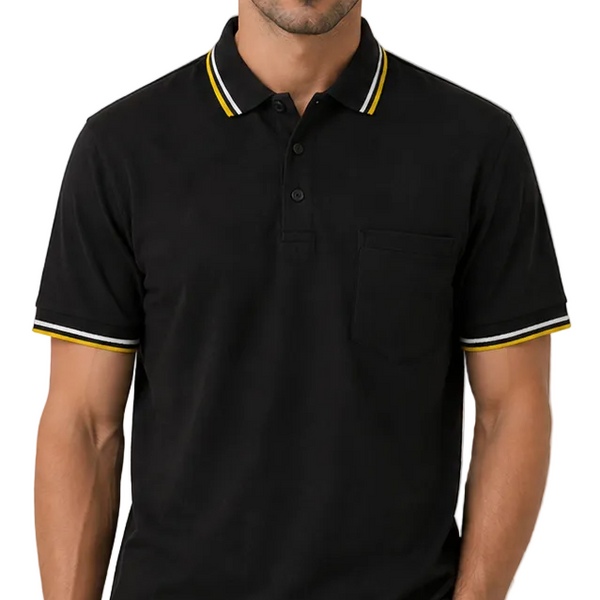 Men's J.J.Willis Tipped Collar Polo Shirt (Black)