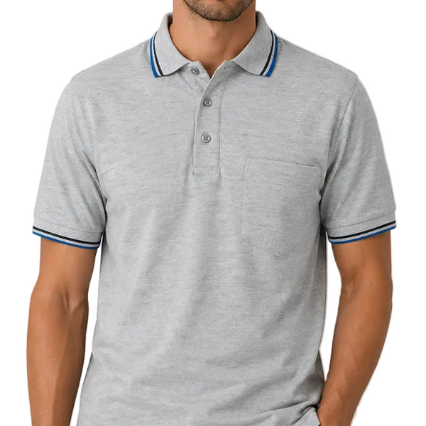 Men's J.J.Willis Tipped Collar Polo Shirt (Grey)