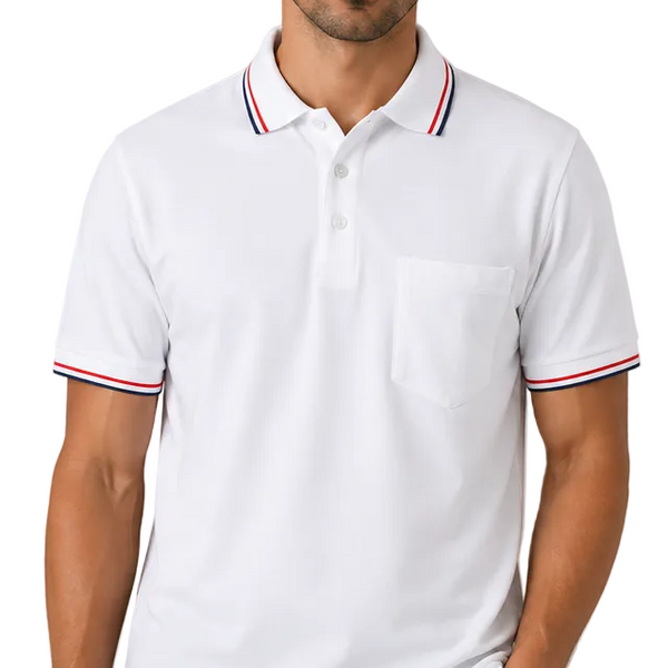 Men's J.J.Willis Tipped Collar Polo Shirt (White)