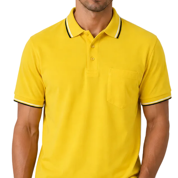 Men's J.J.Willis Tipped Collar Polo Shirt (Yellow)
