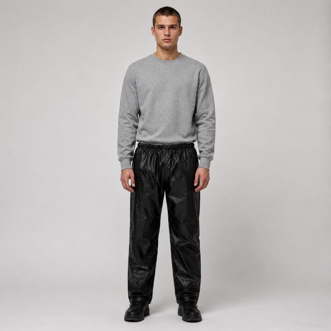 Stay dry in all weather with these lightweight waterproof over trousers. Featuring a comfortable elastic waistband and durable rainproof material, ideal for workwear, outdoor activities, walking, cycling, and wet weather protection.