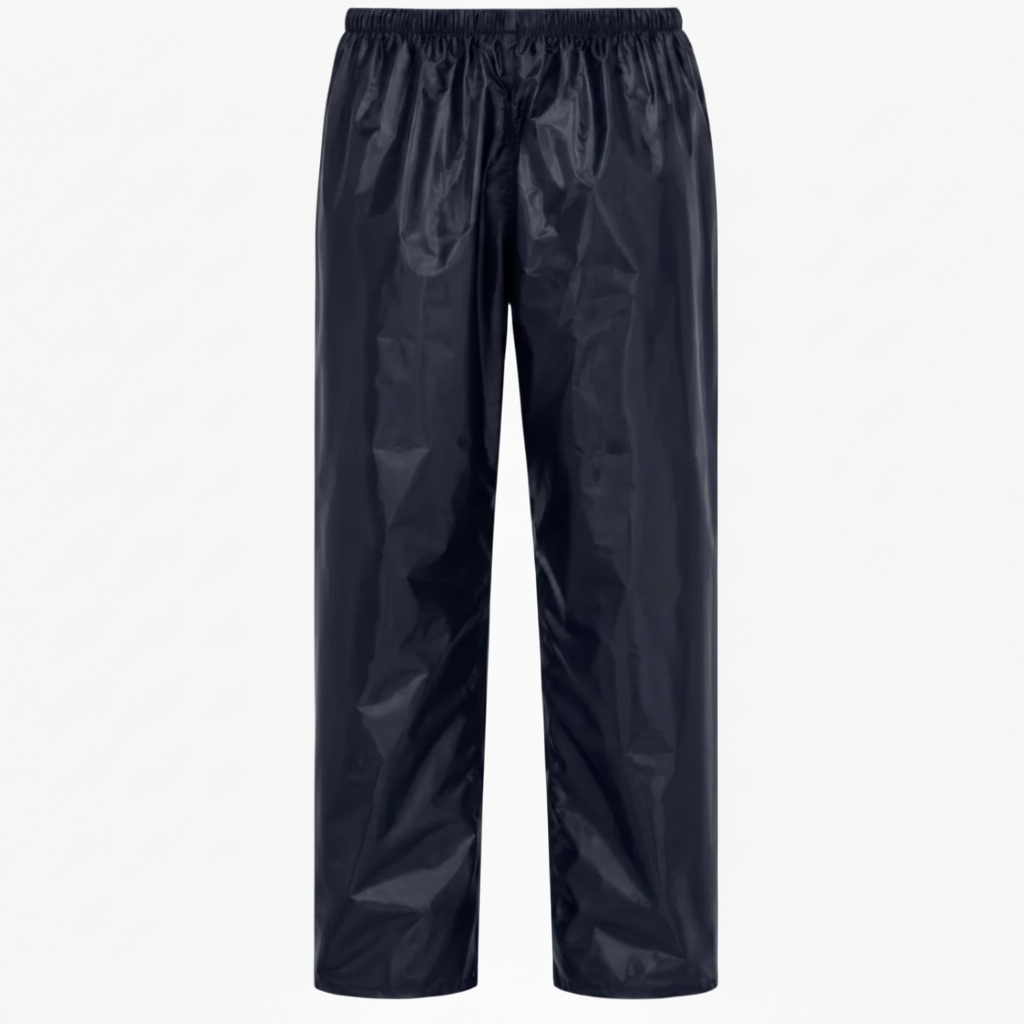 Stay dry in all weather with these lightweight waterproof over trousers. Featuring a comfortable elastic waistband and durable rainproof material, ideal for workwear, outdoor activities, walking, cycling, and wet weather protection.