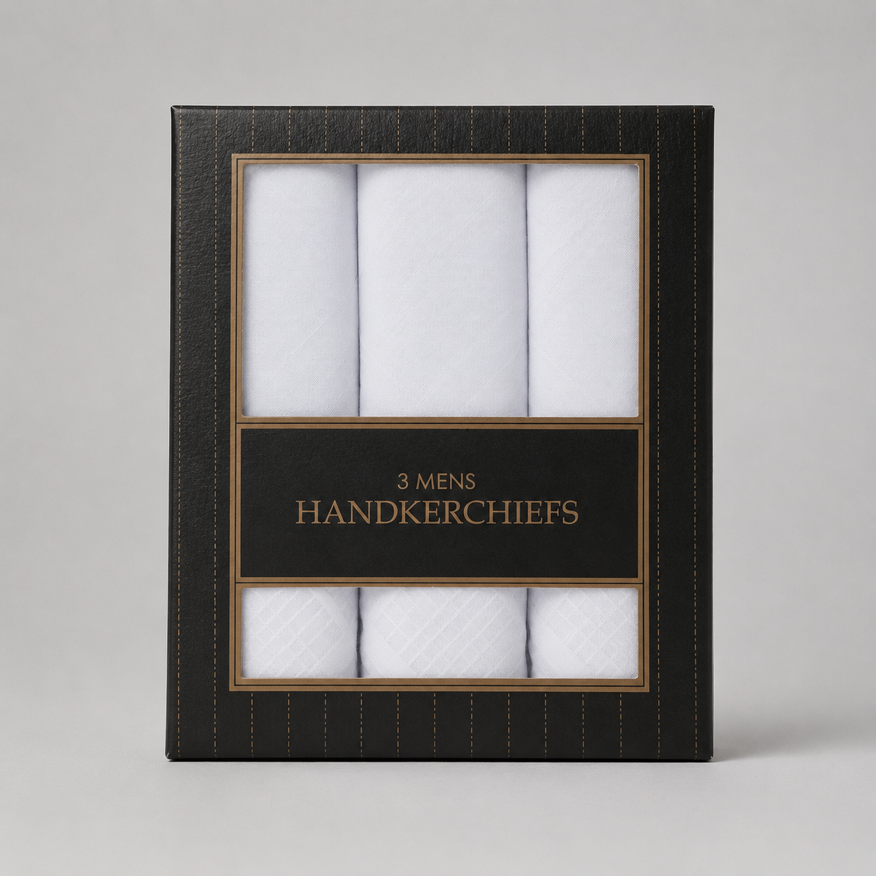 Men’s white cotton blend handkerchiefs 3 pack gift box