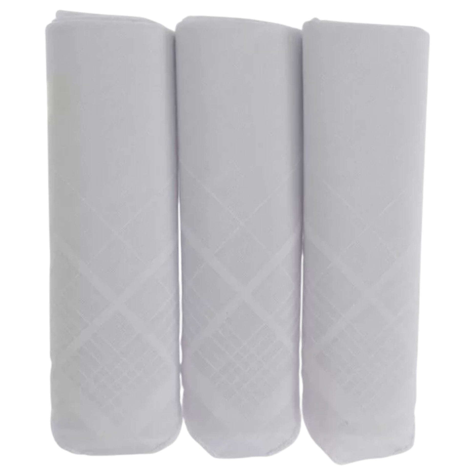 Men’s white cotton blend handkerchiefs 3 pack gift box