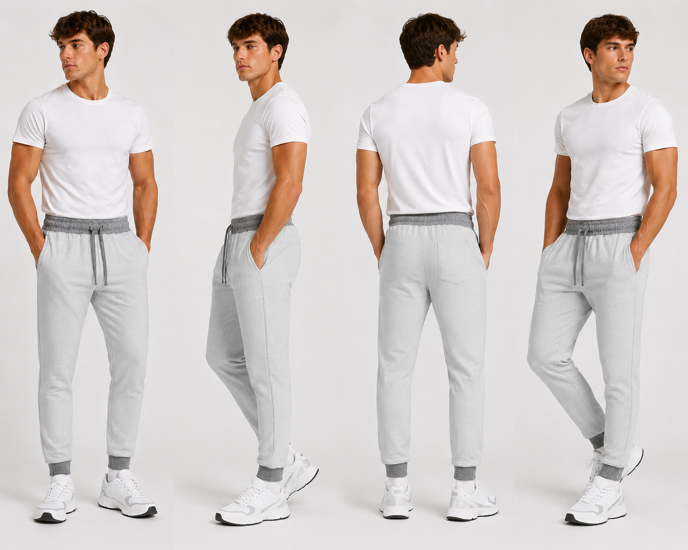 Men’s Casual Grey Stripe Joggers
