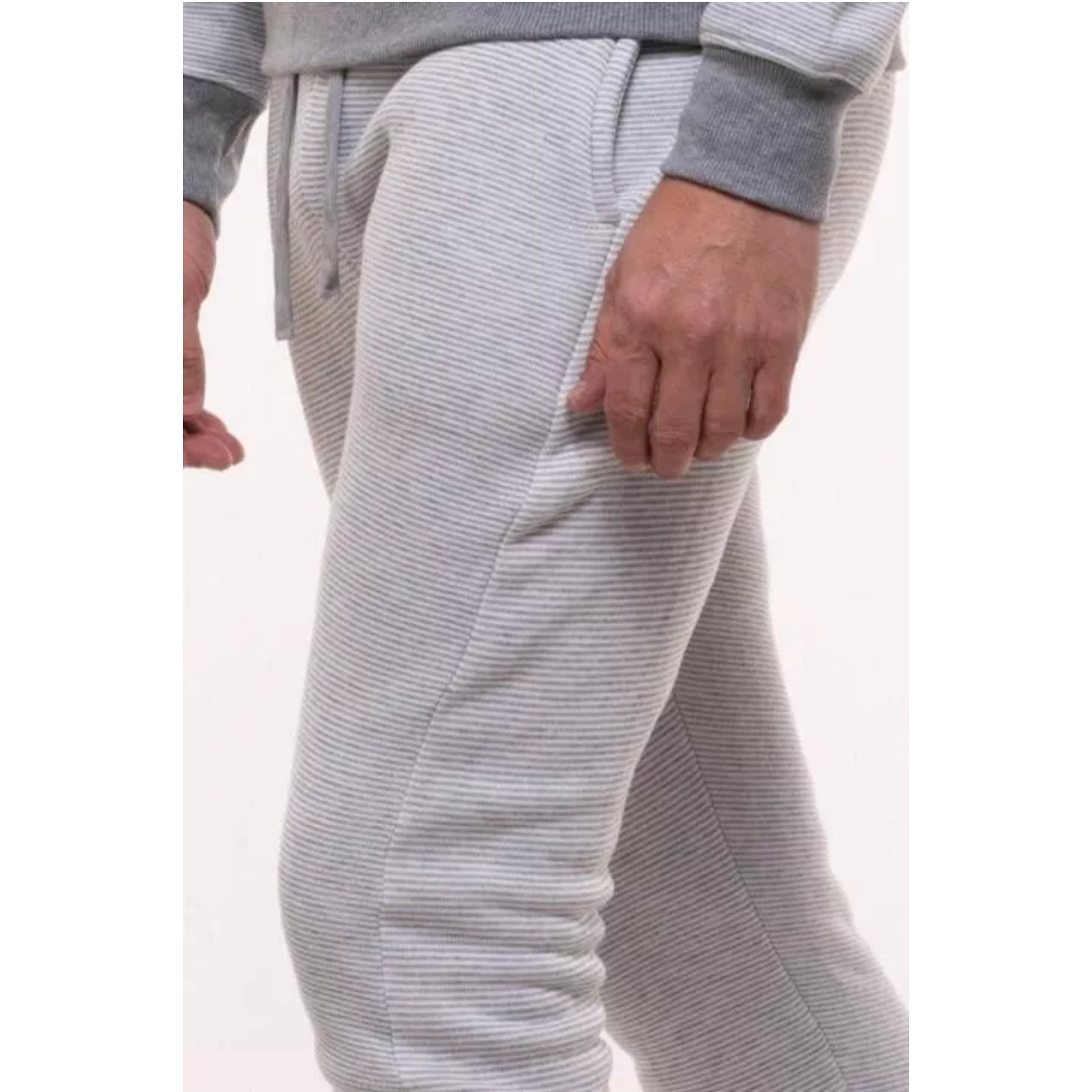 Men's Pin Stripe Slim Fit Joggers - Light Grey