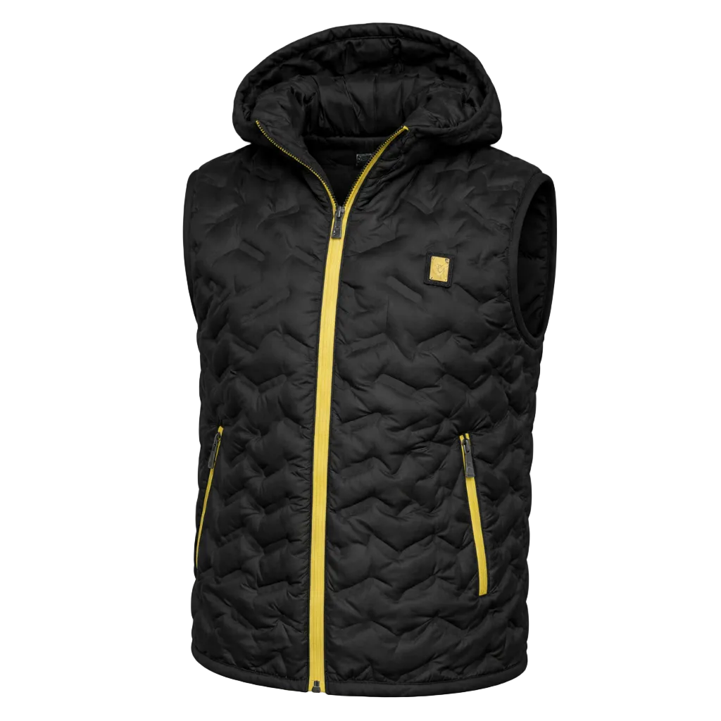 men's black quilted hooded bodywarmer andretti padded gilet