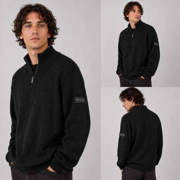 Men's Noble Quarter Zip Knitted Jumper