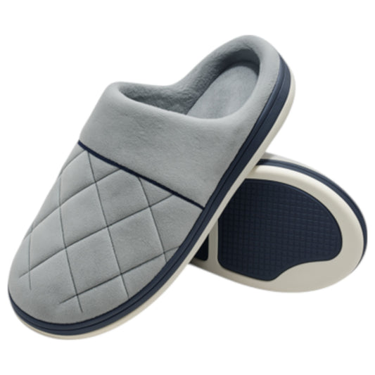 Mens Grey Slip on Slippers 