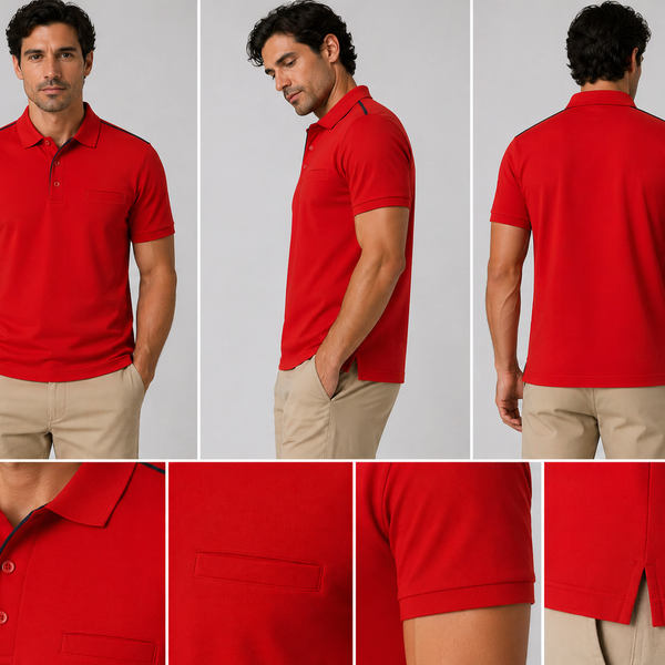 Men's J.J. Willis Piped Polo (Red)