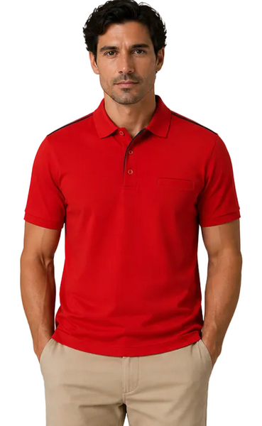 Men's J.J. Willis Piped Polo (Red)