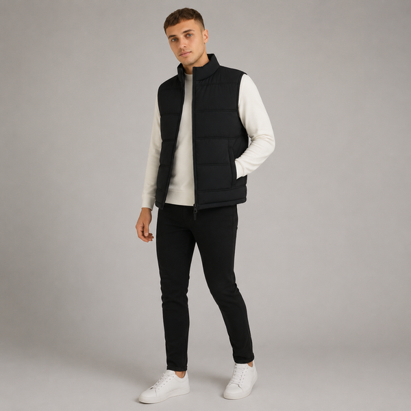 Men's JDN Quilted Padded Bodywarmer (Black)