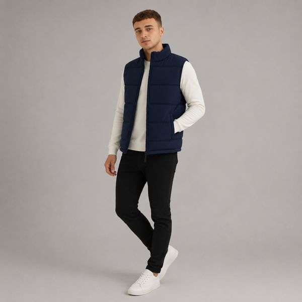 Men's JDN Quilted Padded Bodywarmer (Navy)