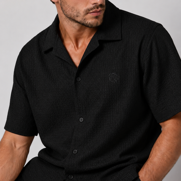 Men's JDN Comfort Shirt And Shorts Set (Black)