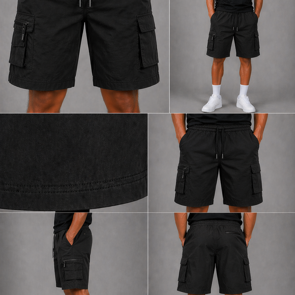 Men's JDN Cotton Cargo Shorts (Black)