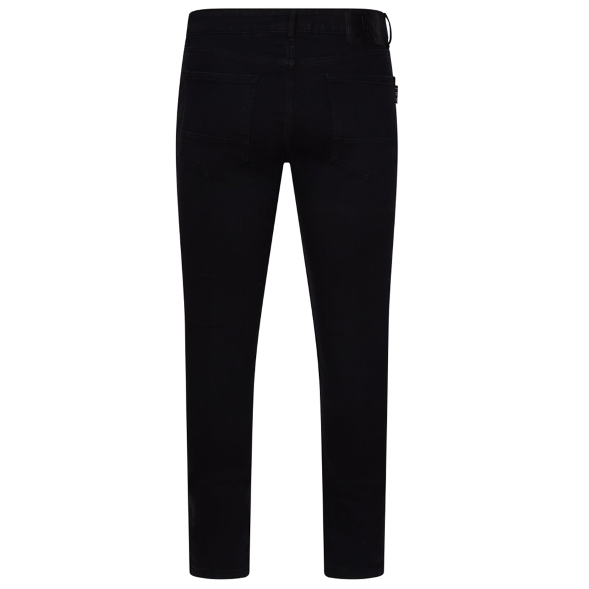Men's JDN branded slim fit jeans in washed black denim with tapered leg and five-pocket design