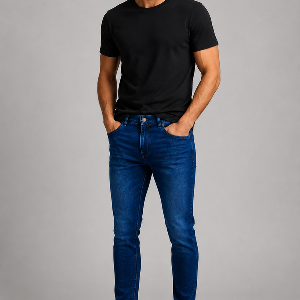 Men's JDN Branded Slim Fit Jeans - Dark Denim