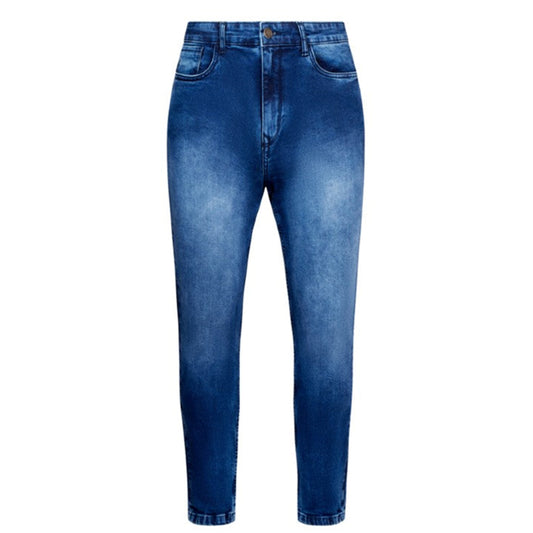 Men's JDN branded slim fit jeans in mid wash blue denim with tapered leg and five-pocket design