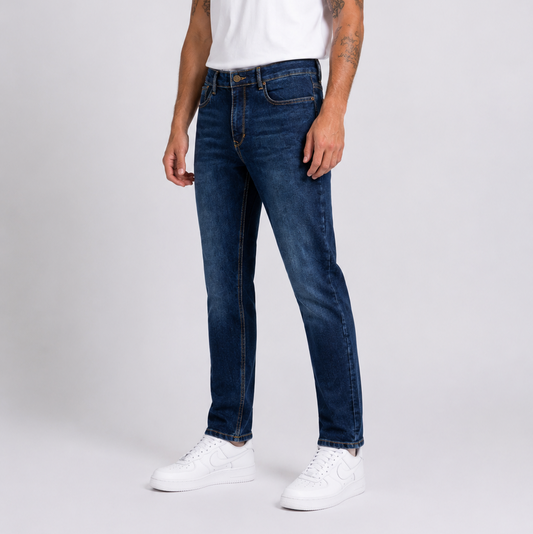 Men's JDN Branded Slim Fit Jeans - Stone Wash