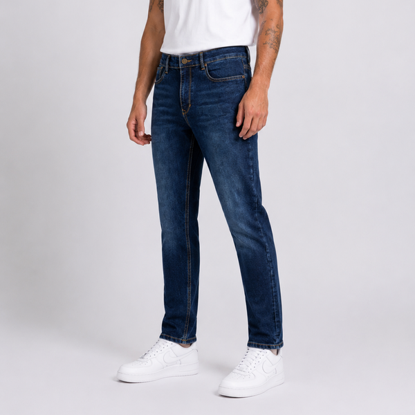 Men's JDN Branded Slim Fit Jeans - Stone Wash