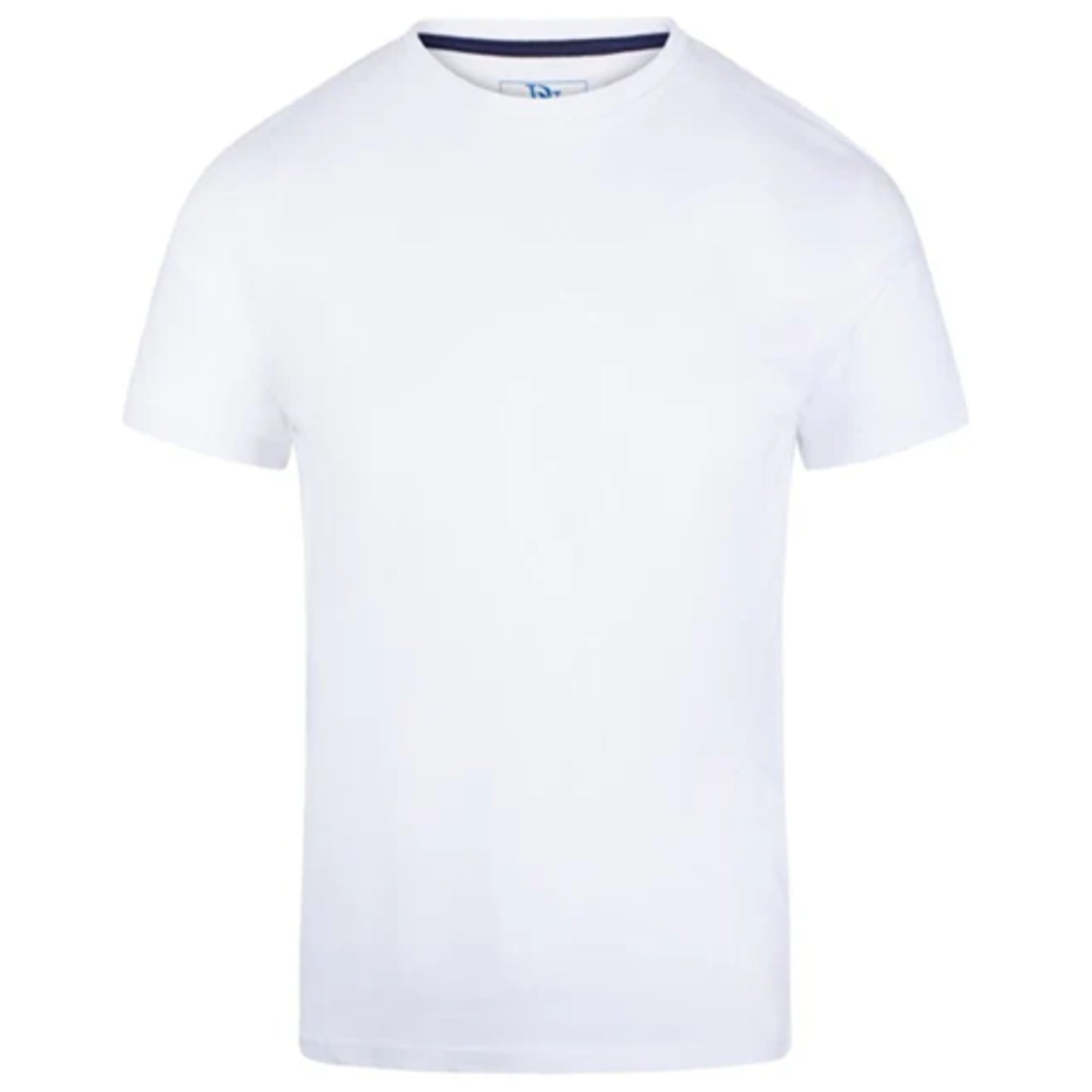 Men's JDN branded white premium quality short sleeve crew neck cotton blend t-shirt