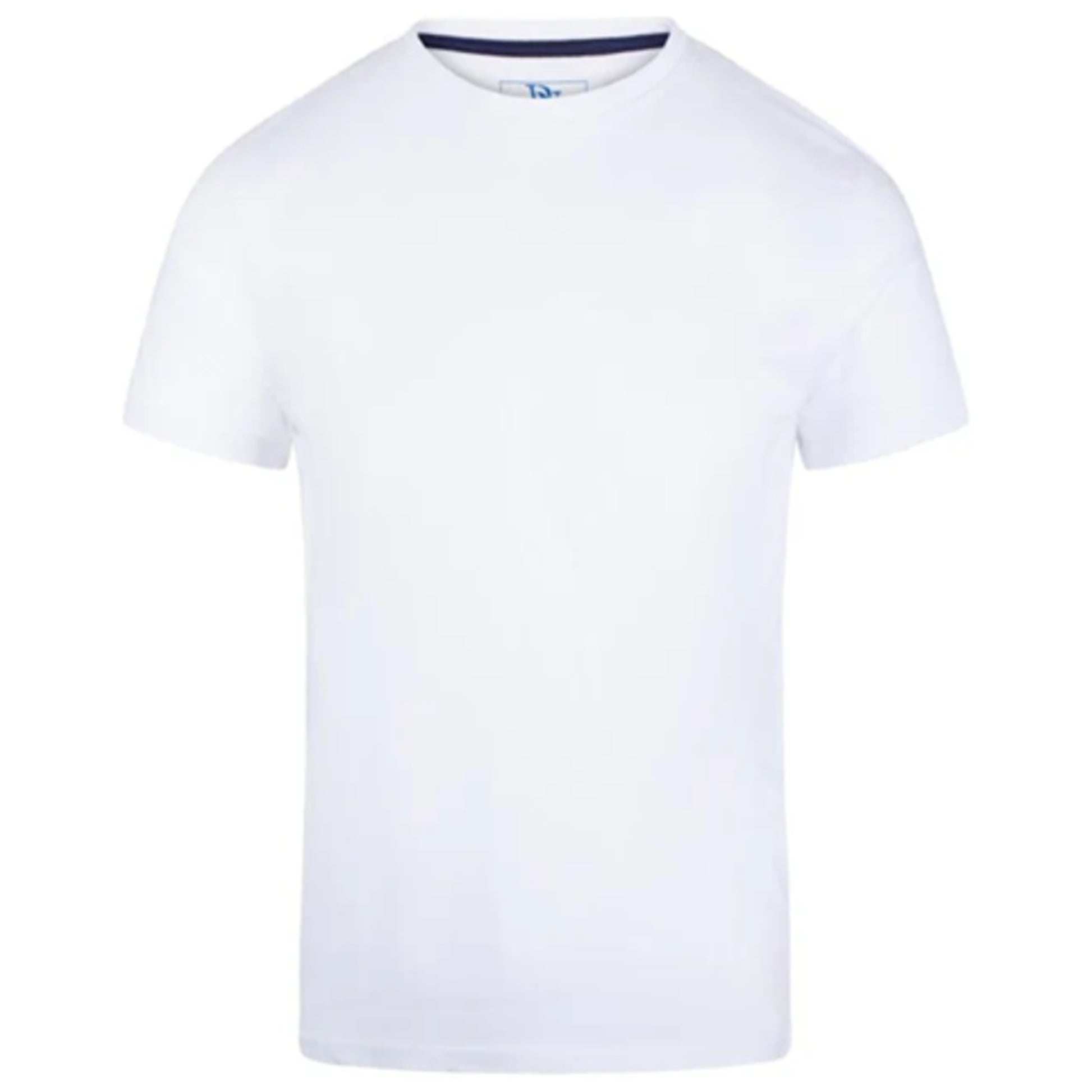 Men's JDN branded white premium quality short sleeve crew neck cotton blend t-shirt