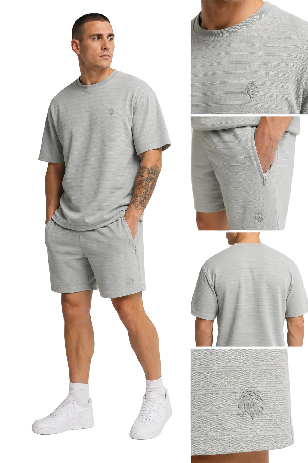 men’s co ord set, matching t shirt and shorts, men’s summer outfit, men’s loungewear set, textured t shirt set, casual men’s outfit, men’s streetwear set, two piece outfit men, summer co ord set men, men’s matching set UK