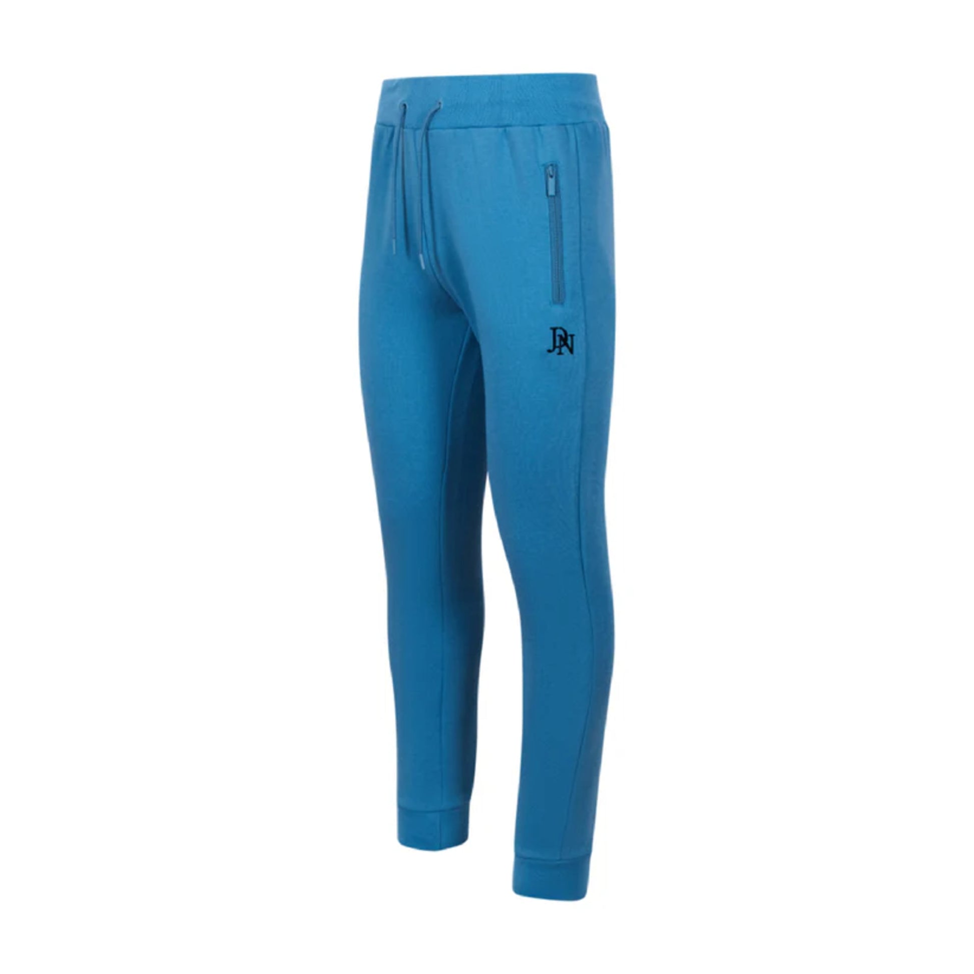 Men's JDN thick fleece-lined tracksuit in blue – full zip hoodie and joggers set with soft interior for winter warmth