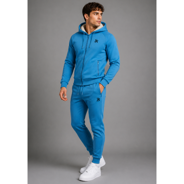 Men's JDN Branded Premium Thick Fleece Lined Tracksuit (Blue)