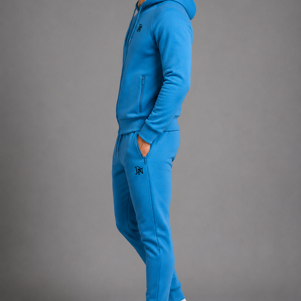 Men's JDN Branded Premium Thick Fleece Lined Tracksuit (Blue)