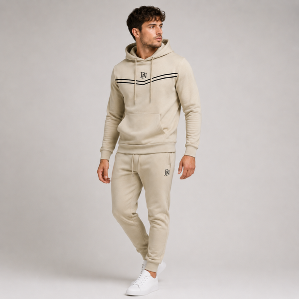 Men's JDN Branded Chevron Elite Tracksuit - Stone