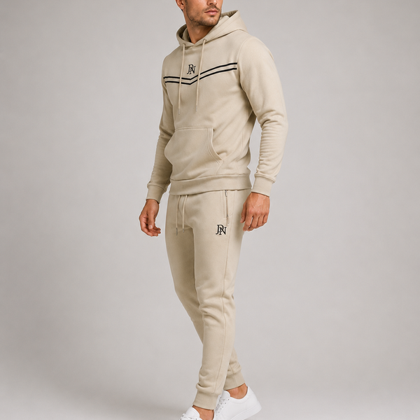 Men's JDN Branded Chevron Elite Tracksuit - Stone