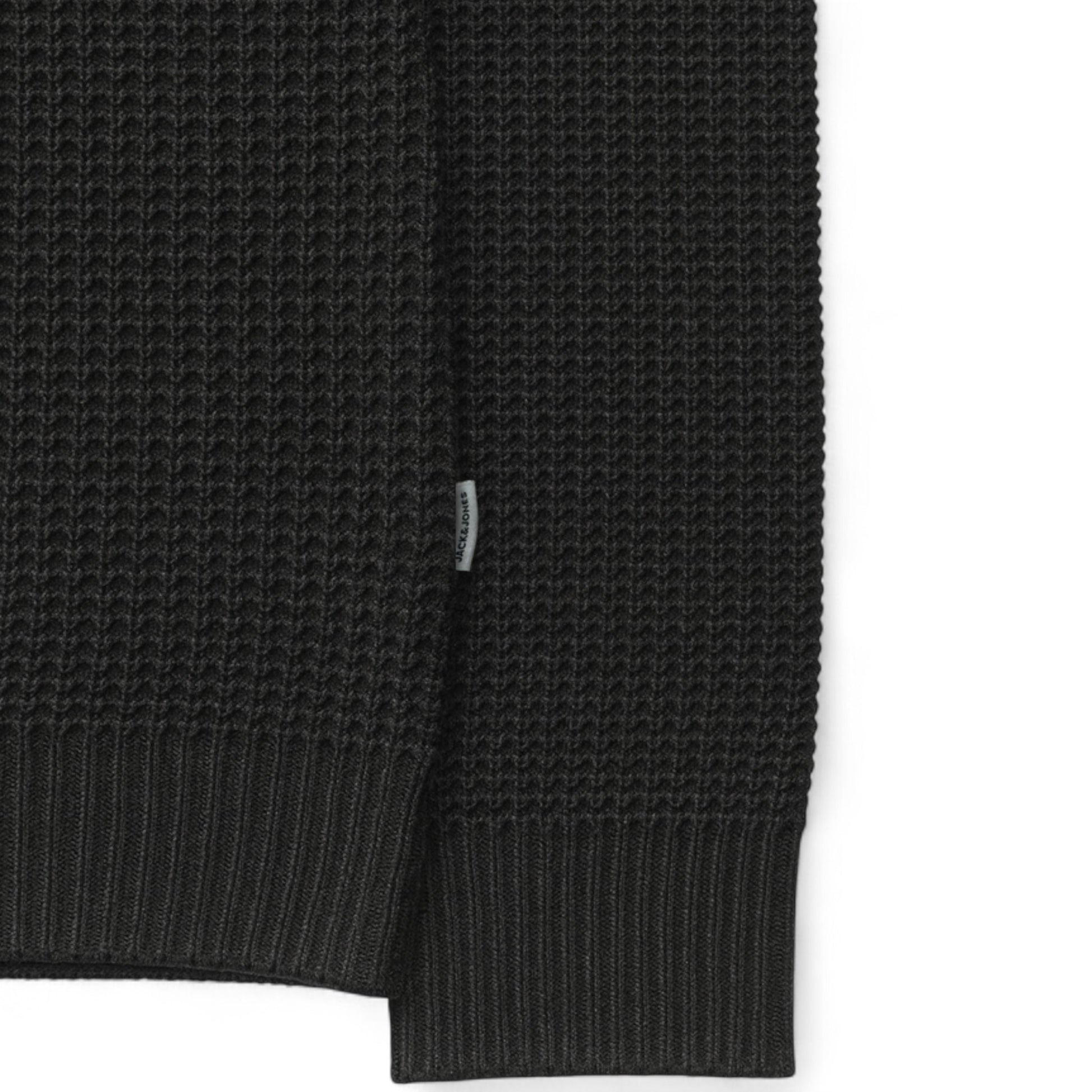 Men’s Ex Store Jack & Jones chunky knit jumper in black – classic crew neck sweater